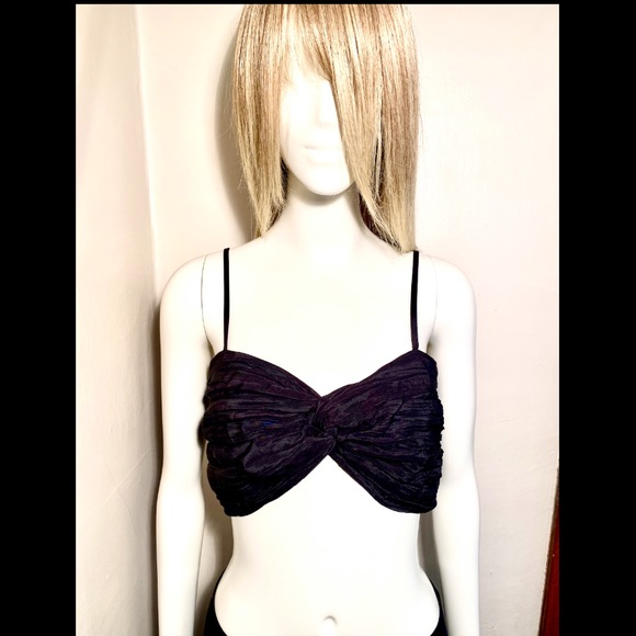 ZARA - Crinkle Sweetheart Crop Top - Picture 4 of 16